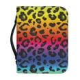 thumbnail image 1 of Xoenoiee Rainbow Gradient Leopard Print Bible Case Bible Cover Faux Leather Carrying Book Holder Church Bags with Zipper Study Essentials Organizer Tote Gifts for Women Men, M, 1 of 7