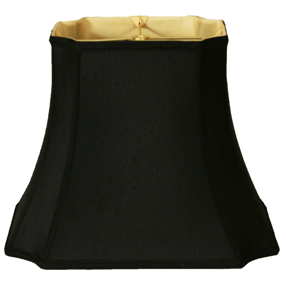 Royal Designs 15" Rectangle Inverted Cut Corners Lamp Shade Black