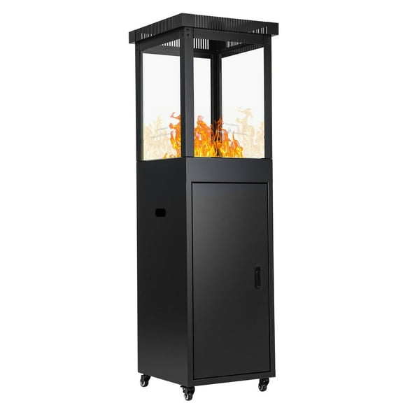 YEAHIBABY Modern Black Patio Heater with High Heat Output and Smokeless Technology