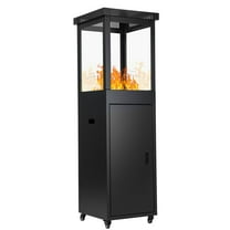 YEAHIBABY Modern Black Patio Heater with High Heat Output and Smokeless Technology