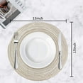 thumbnail image 2 of Placemats Set of 6， Washable Round Place mats for Kitchen Table，15 inch Woven Heat Resistant Non-Slip Dining Table Mats, Beige, 2 of 8