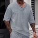 thumbnail image 1 of Ceisia Men's Casual V-Neck Textured Knit T-Shirt | Loose Fit Short Sleeve Solid Color Top Gifts, 1 of 6