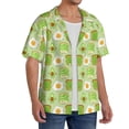 thumbnail image 2 of Logiee Avocado And Toast Print Men's Button Down Shirts Short Sleeve, Summer Beach Shirts,Vacation Wedding Shirts,Men's Casual Button-Down Shirts with Pocket-X-Large, 2 of 5