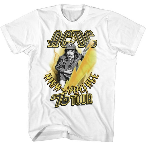 AC/DC 76 Tour White Adult T-Shirt L