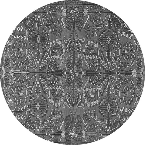 Ahgly Company Indoor Round Persian Gray Traditional Area Rugs, 6' Round