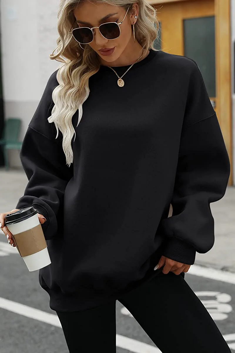 Womens Oversized Sweatshirts Hoodies Fleece Crewneck Pullover Sweaters  Casual Comfy Fall Fashion Outfits Clothes 2023 at  Women's Clothing  store