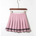 thumbnail image 4 of Pleated Skirts for Women Solid Color Basic Skirt with A line Design Elactic Waist School Casual Womens Mini Skirts Pink L, 4 of 4
