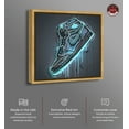 thumbnail image 2 of Blue Glow Sneaker Canvas Wall Art by Notoriart, Gold Floater Frame, 20" x 20", 2 of 7