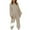 Khaki, variant on Fashion Two Piece Sets for Women Plus Size Versatile Round Neck Long Sleeve Loose Pants Set For Women Gifts for Womens