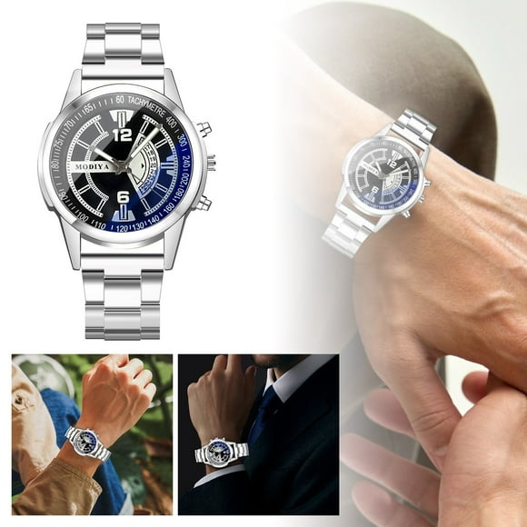 Hearth & Gear MODIYA Fashion Stainless Steel Quartz Watch For Men Watch Metal Timer Watch for Big Wrists Men Windup Watch Watch with Barometer Sports Womens Analog Watch Watch Men Digital Watch with