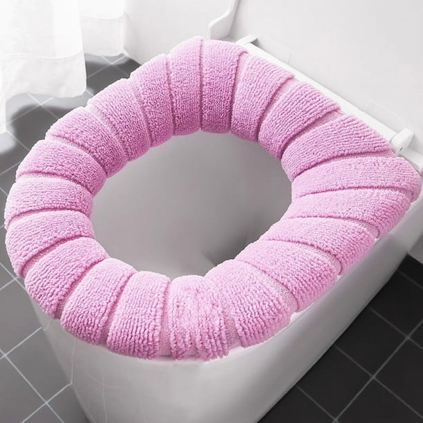 Cojín Para Asiento De Inodoro, Color Liso, Funda Suave, Ajuste Cómodo Para Mejorar El Baño, Rosa