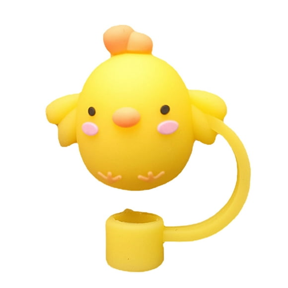TIELUTT Straw Topper Chick Shaped Cup Accessories Plugs Proof Straw Decoration Cartoon Cap Qws1003 Bendy Extra Long 15 Umbrella Stirs Glass Juice Dispensers for Parties Replacement Cover