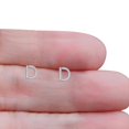 thumbnail image 6 of Initial Letter D Stud Earrings Cubic Zirconia 925 Sterling Silver 6.5mm, 6 of 6