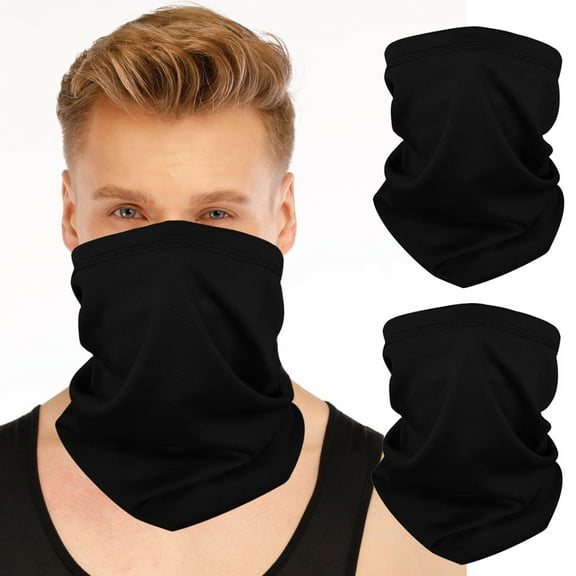 2 Packs Adult Safety Seamless Face Mask Bandanas Headband Sport Scarf Face Sun Cover Neck Gaiter Balaclava Neckerchief