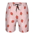 thumbnail image 3 of Goofa Hand Drawn Strawberry Printed Mens Swim Trunks Summer Quick Dry Short Beach Swimwear Bathing Suits-Small, 3 of 9