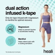 Heali ECO Kinesiology Tape, Menthol and Magnesium, 20 Precut Strips, Cotton, Beige