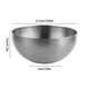 thumbnail image 3 of Tazón de acero inoxidable para mezclar | Tazón grande de metal para preparar ensaladas | Utensilio de cocina apto para uso alimentario | Tazón plateado de 28 cm de diámetro | 1 pieza, 3 of 6