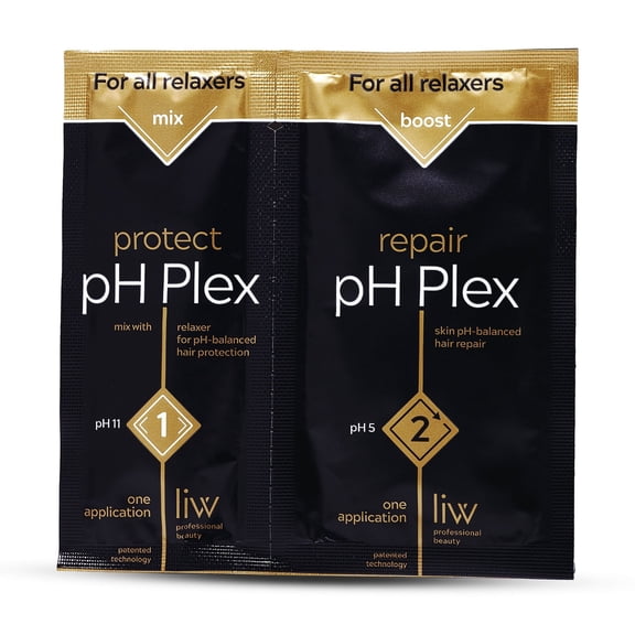 pH Plex Relaxer Steps 1 & 2 Protect & Repair - Hair Care Treatment - Use with Home Hair Relaxer Products - Salon Quality Professional Results at Home - 1 Sachet of Steps 1 & 2