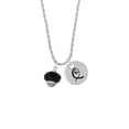 thumbnail image 2 of Delight Jewelry Silvertone Black Faceted Glass Spinner Silvertone Script Initial Disc - Q - Charm Necklace, 20"+3", 2 of 4
