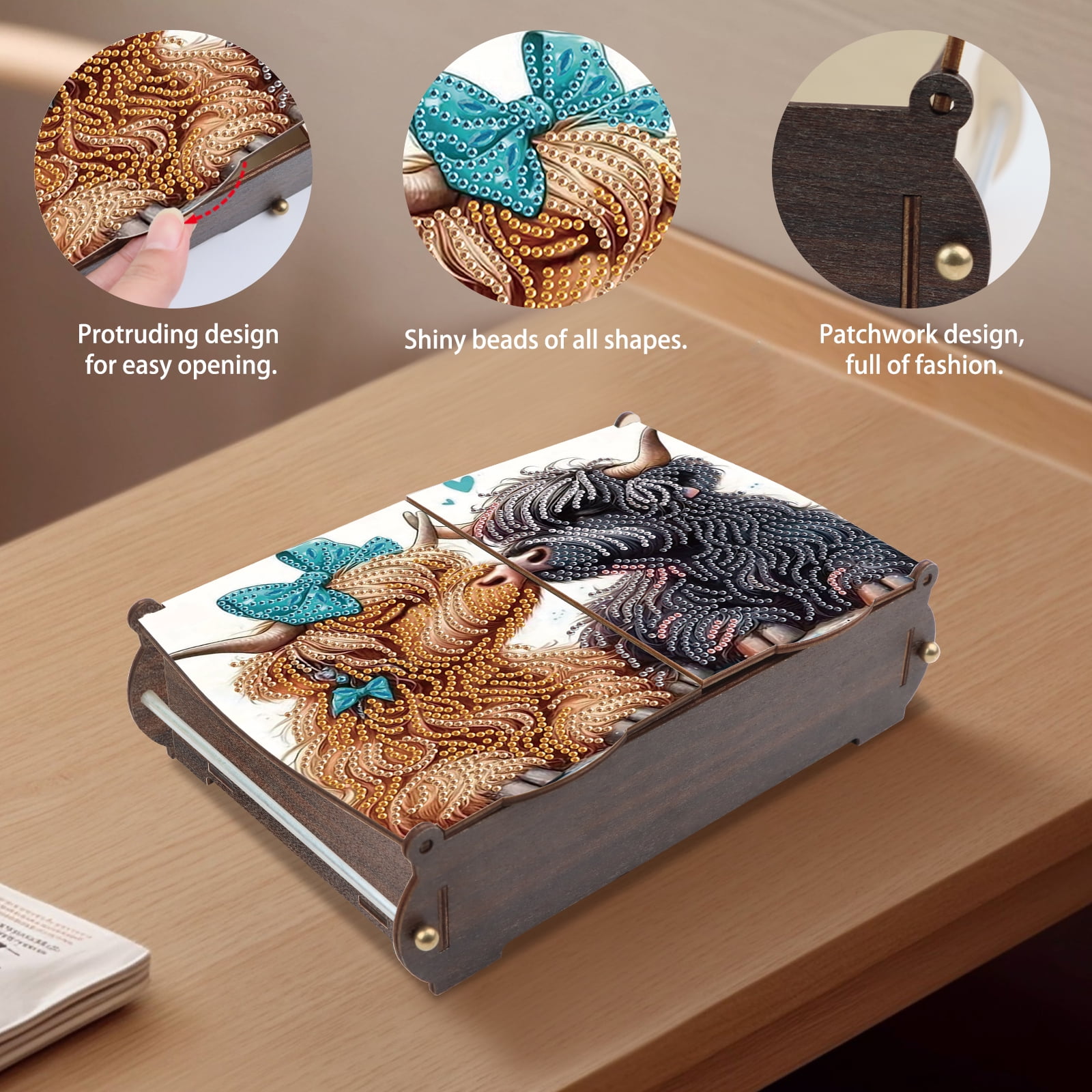 Diamond Painting Kit Storage Box Little Bull DIY Multi-Functional Craft Storage Box Ideal for Home Offices and Holiday Gifts