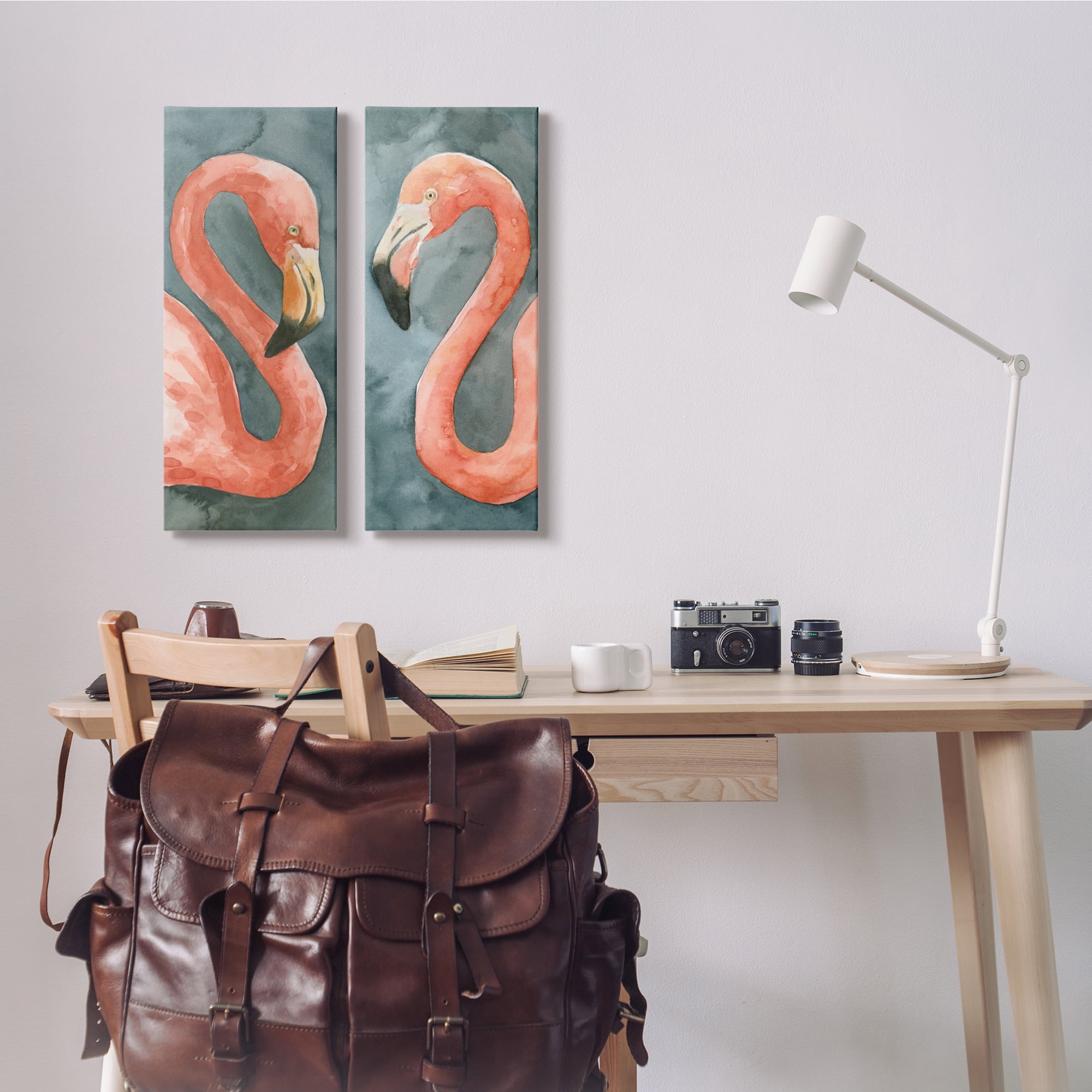 Stupell Industries Watercolor Pink Flamingo Pair Watercolor Animal Portrait, 10 x 24, Design by Emma Caroline&nbsp;
