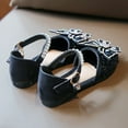thumbnail image 4 of ZHOGXU Kids Girls Summer Sandals With Adjustable Straps Pearl Rhinestone Butterfly Design Closed Toe Fashion Princess Flat Shoes For Everyday Wear,Black,1-1.5 Years, 4 of 4