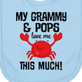 thumbnail image 3 of Inktastic My Grammy and Pops Love Me Grandson Crab Newborn Bib, 3 of 3