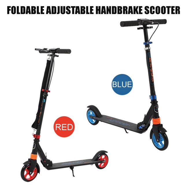 Asewon Adult Scooter Upgrade ,Adjustable Height, Hand Disc Brake Rear Brake, Foldable, Lightweight Aluminium Alloy Commuter Big Wheels Scooter for Adults Teens