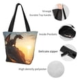 thumbnail image 3 of Kdxio Seaside Sunset Cool Dragon Women Reusable Grocery Bags Foldable Ripstop,Reusable Shopping Bags for Shopping,Gym,Gift, 3 of 5