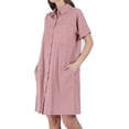 thumbnail image 2 of utcoco Womens Plaid Button Down Shirts Casual Loose Fit 3/4 Sleeve Gingham Top Checkered Blouses, 2 of 5