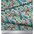 thumbnail image 2 of Soimoi Polyester Crepe Fabric Leaves Artistic Print Sewing Fabric Yard 42 Inch Wide, 2 of 3