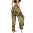 thumbnail image 2 of SWSMCLT Women's Smocked Waist Yoga Pant Boho Elastic Waist Harem Pants Tapered Leg Elephant Printed Bohemian Hippie Cinch Bottom Thai Indian Jogger Green1 One Size, 2 of 5