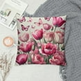 thumbnail image 2 of JEUXUS Spring Decorations Pink Tulip Spring Pillow Covers Butterfly Flowers Bicycle Throw Pillow Case Hello Market Farmhouse Cushion Cover for Home Sofa Couch, 2 of 5