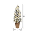 thumbnail image 3 of Vickerman 4' x 20" Flocked Kimball Potted Pine Artificial Christmas Tree, Warm White Dura-lit LED Lights, 3 of 4