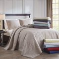 thumbnail image 3 of Madison Park Quebec Reversible Quilt Set Damask Design, Double Sided Stitching All Season, Lightweight Bedspread Bedding Set, Matching Sham, Khaki, King(120"x118") 3 Piece, 3 of 4