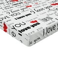 thumbnail image 2 of Ambesonne Romantic Fitted Sheet, Romance Couple Love, Full Size, Vermilion Black White, 2 of 3