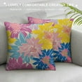 thumbnail image 3 of Qinduosi Spring Pillow Covers Inch Set of , Yellow Pink Blue Colored Floral Colorful Easter Themed Flower Decorative Throw Pillow Covers Outdoor Farmhouse Cushion Case for Couch Sofa Bed Decor, 3 of 5