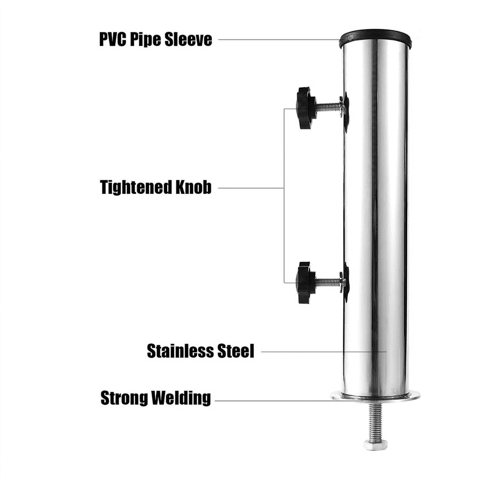 Umbrella Pole Mount Stand Tube Set, Outdoor Parasol Base Holder Insert Pipe Sleeve, for Outside Garden Backyard Balcony