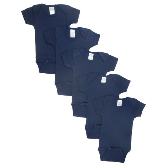 Bambini Newborn Navy Bodysuits, 5pk (Baby Boys Or Baby Girls, Unisex)