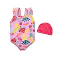 thumbnail image 1 of Cathalem Girl's One Piece Bathing Suits Beach Sport Banded 1 Piece Swimsuit,Pink 3T, 1 of 4