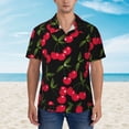 thumbnail image 4 of Balery Cherry Print Men's Hawaiian Shirts Short Sleeve Beach Shirt Relaxed Fit Vacation Button Down Shirts-XX-Large, 4 of 9