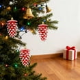 thumbnail image 4 of JeashCHAT 3 Pcs Christmas Pinecone Ornaments, 4.13 Inch Plastic Pine Cones Christmas Tree Ornaments Winter Xmas Holiday Party Hanging Decorations, 4 of 6