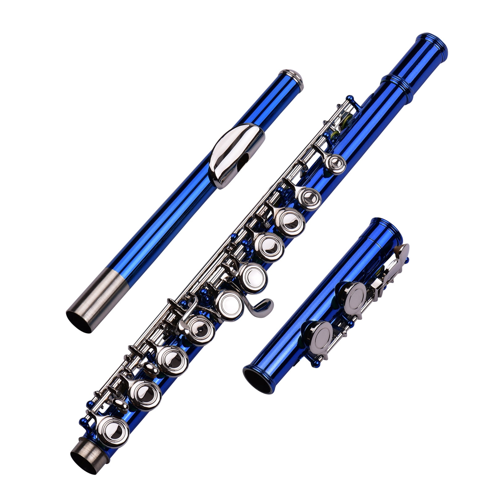 Flute,Flute Stand Cloth Carry Flute Stand Flute 16 Cupronickel With Carry Flute Cupronickel Nickel-plated Wind C Flute 16 Rod Plated Flute C Flute Lsfyyds C Duodo Nickel Plated Siuke Dark