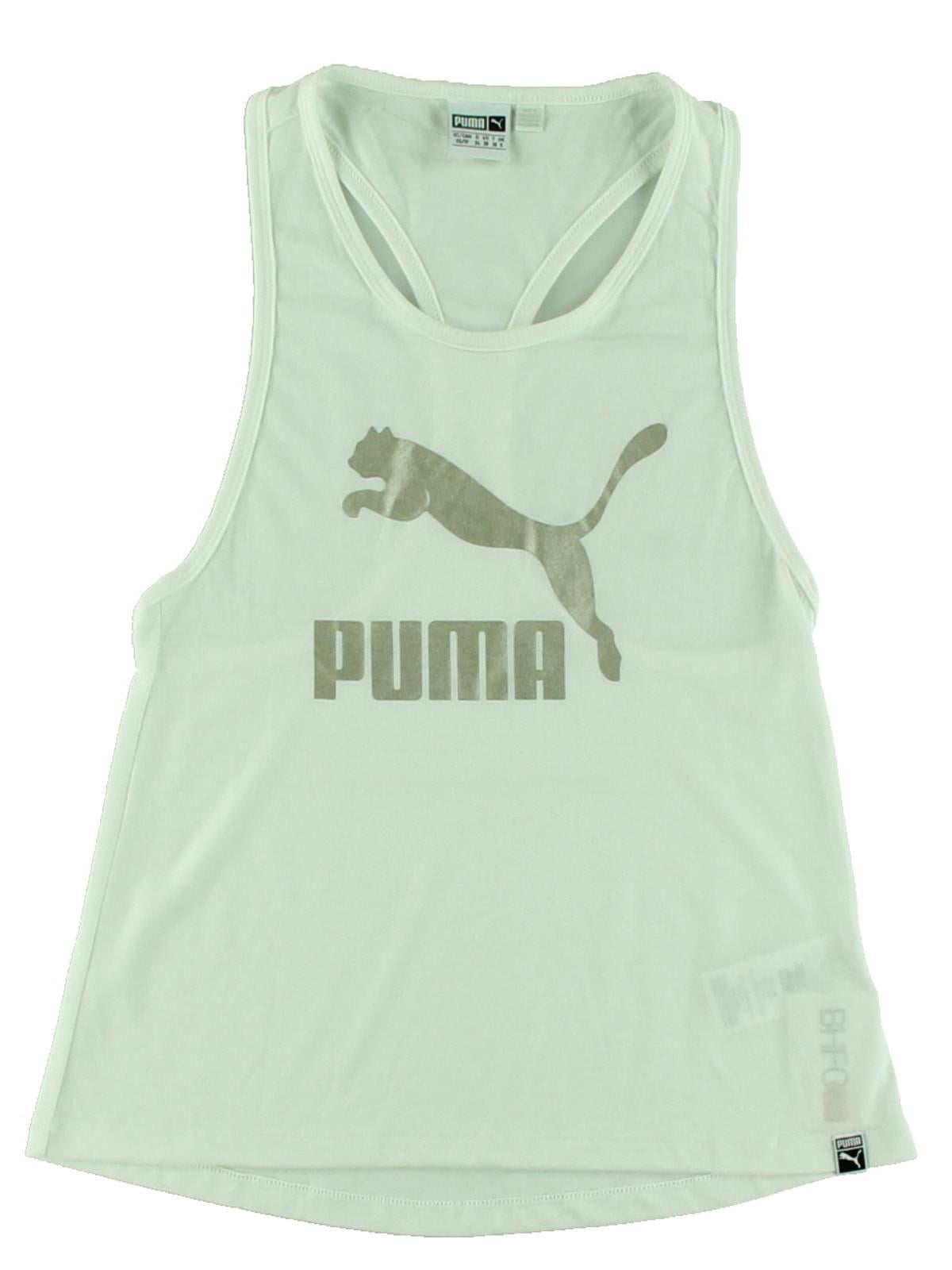 PUMA Puma Womens Classic Logo Fitness Activewear Tank Top White XS