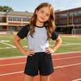 thumbnail image 6 of NAISIBABY Girls Boys Outfit Sets, Raglan Short Sleeve T-Shirt and Shorts 2-Piece Summer Active Casual Clothes Gray Size 10, 6 of 8
