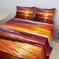 thumbnail image 2 of Ambesonne Hawaii Fitted & Top Sheet Set with Shams, Sea Sunset Twilight, Yellow Orange, 2 of 8