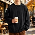 thumbnail image 2 of Men's Crew Neck Pullover Sweatshirt, Loose Fit Long Sleeve Casual Street Hip Hop Top for Spring Fall Daily Outfits, 2 of 5