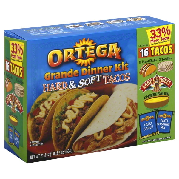 Ortega Hard & Soft Tacos Grande Dinner Kit, 20 ct