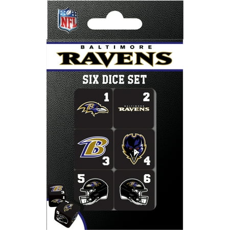 MasterPieces Officially Licensed NFL Baltimore Ravens - 6 Piece D6 Gaming Dice Set