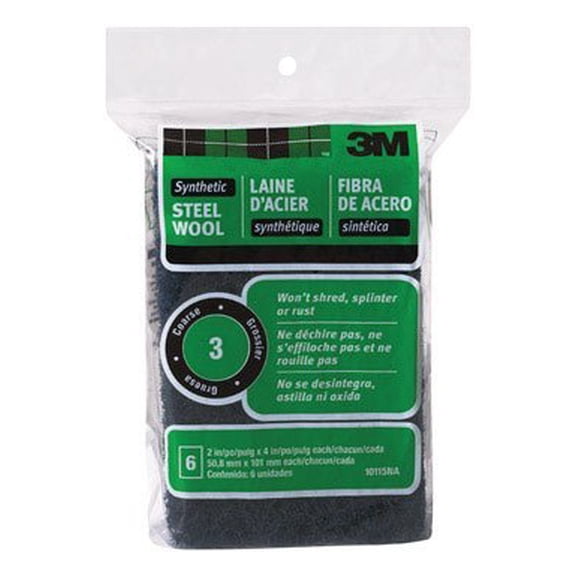 3M Steel Wool Pad Medium Grade - Wool Scrub Pad - 6 Pack